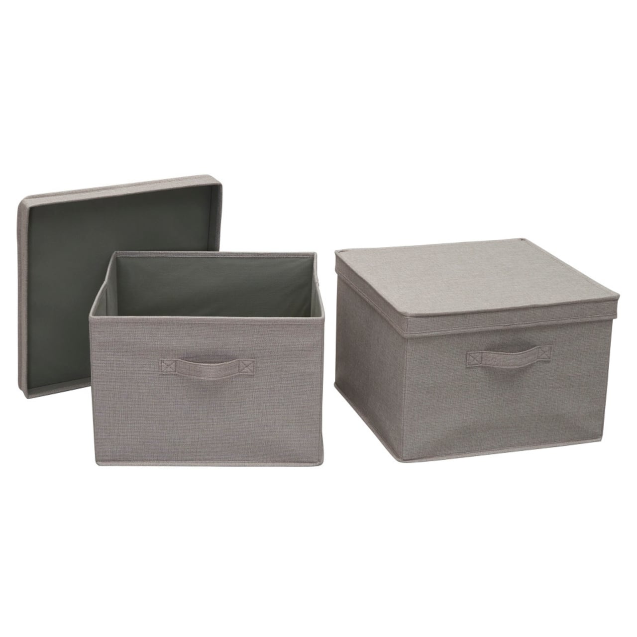 Household Essentials Canvas Storage Boxes with Lids, 2ct.